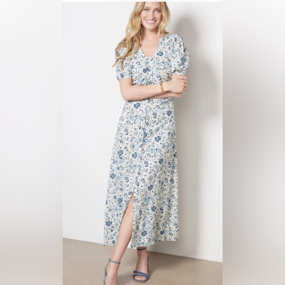 Faherty Sorrento Dress Floral Size Large - Picture 2 of 13